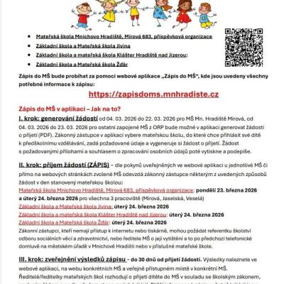 Letáček - zápis do MŠ